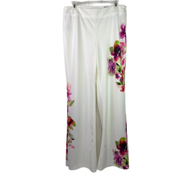 INC International Concept Floral Wide Leg Pants Size: 10 - Picture 1 of 3
